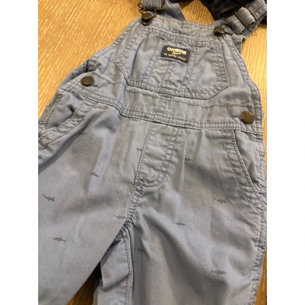 OshKosh B'gosh Genuine Kids Denim Overalls Toddler 18M Carpenter EUC